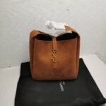 Saint Laurent Le 5 À 7 Supple In Suede Golden Brown 24Cm - Image 3