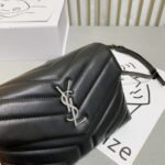 Saint Laurent Loulou Toy Strap Bag In Quilted Y Black 20Cm 678401DV7061000 - Image 4