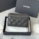 Chanel Classic Zipped Coin Purse Wallet Gold Tone Metal Black 11Cm AP0216 Y01588 C3906 - Image 3