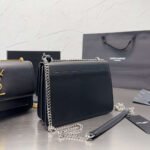 Saint Laurent Sunset Medium Chain Bag In Smooth Black With Silver Hardware 22Cm 442906D420N1000 - Image 5