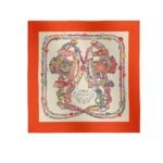 Hermes Brides De Gala En Fleurs Scarf 90Cm Vermillon H004192S 04