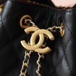 Chanel 25 Small Handbag Grained And Gold Tone Metal Black 26Cm AS5293 B20304 94305 - Image 5