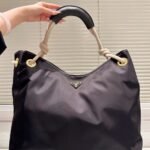 Prada Mariner Large Re Nylon Shoulder Bag Black 48Cm 1BC244 2HG8 F0002 V OOO - Image 6