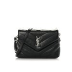 Saint Laurent Loulou Toy Strap Bag In Quilted Y Black 20Cm 678401DV7061000
