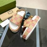 Gucci GG Platform Sandals Beige Pink - Image 4