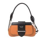 Prada City Sidonie Shoulder Bag Brown And Black 28Cm 1BD168 2AIX F0R6P