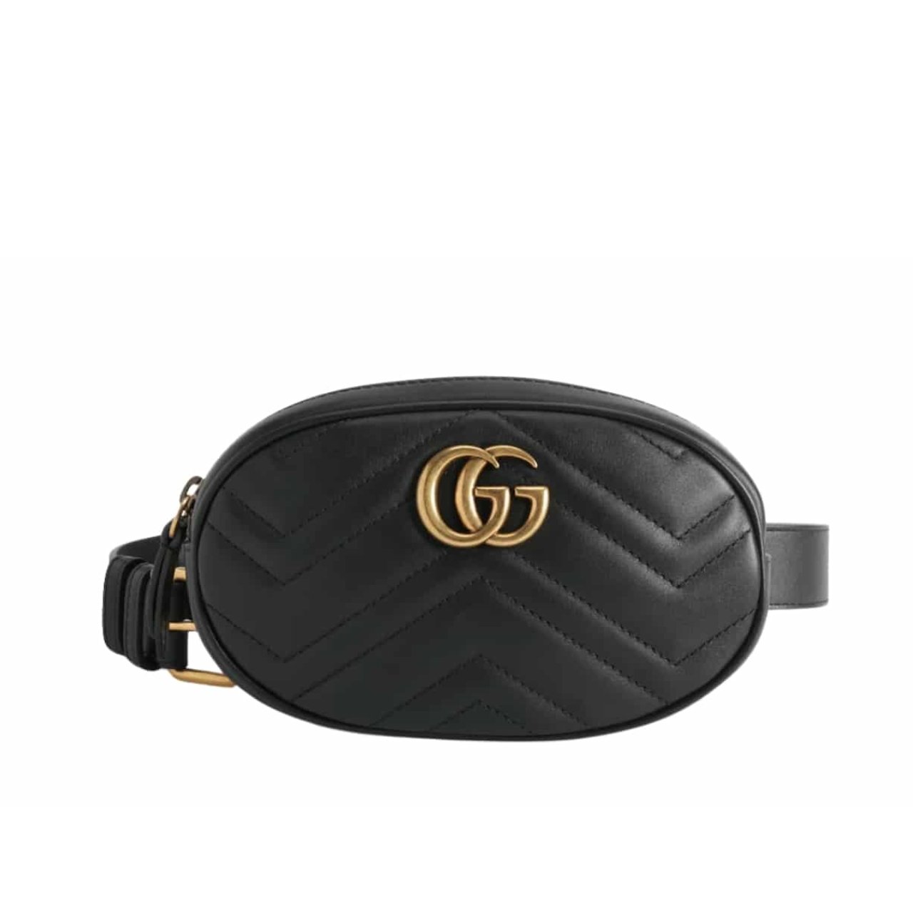 392 Gucci GG Marmont Matelasse Belt Bag Black 18Cm - Image 1