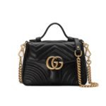 Gucci GG Marmont Mini Top Handle Bag Black 20Cm 547260 DTDIT 1000