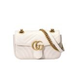 Gucci GG Marmont Mini Shoulder Bag White Matelassé 22Cm 446744 DTDIT 9022