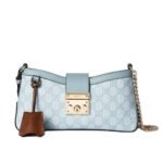 Gucci Padlock Small Shoulder Bag GG Supreme Dusty Blue 27Cm 811705 FAD3R 8744