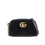 Gucci GG Marmont Small Camera Bag Velvet Black 23Cm