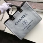 Chanel Deauville Tote White Gray 38cm A66941 - Image 4