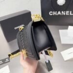 Chanel Boy Flap Bag Snake Leather Black 25Cm - Image 3