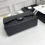 Chanel Maxi Classic Handbag Silver Hardware Black 33Cm - Image 4