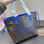 Louis Vuitton Neverfull MM Bag Ikat Flower Monogram Granblue Blue 33Cm M40938 - Image 2
