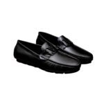 Louis Vuitton Loafer Matte Leather With LV Logo In Black