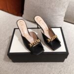 Gucci Sylvie Chain Mule Sandals Black - Image 2