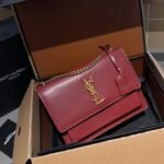 Saint Laurent Sunset Smooth Shoulder Bag Red 23Cm - Image 2