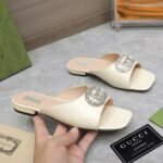 Gucci GG Crystal Slippers White - Image 3