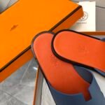 Hermes Izmir Sandal Bleu Bleuet Orange H221824Z - Image 5