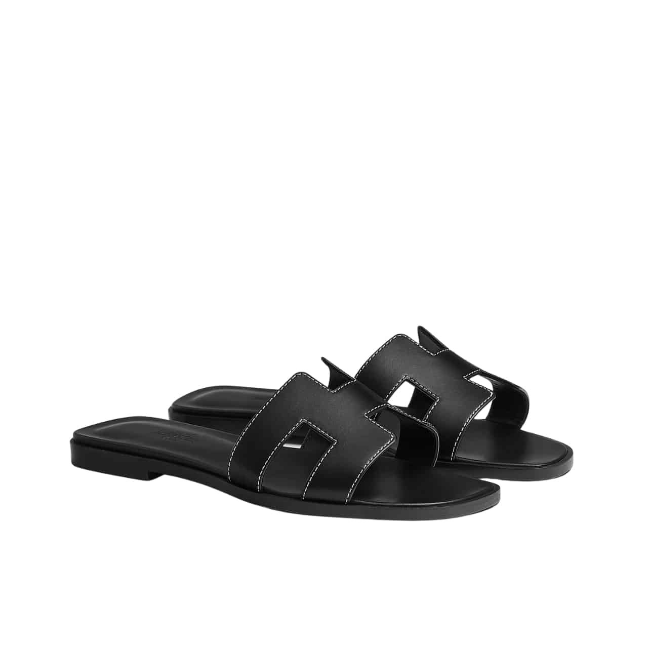 TBNB-12 Hermes Oran Sandal Noir H021056Z 01340 - Image 1