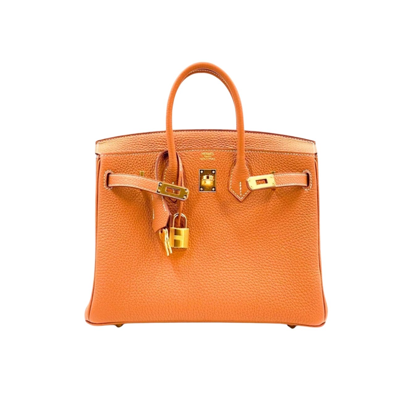 Thumbnail-23-2-1 Hermes Birkin 25 Bag Togo Orange 25Cm - Image 1