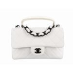 Chanel Vintage Small Classic Flap Bag White 20Cm