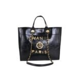 Chanel Deauville Shopping Tote Bag Black 38Cm