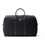 Prada Re Nylon And Saffiano Leather Duffel Bag Black 50Cm 2VC042 2DMH F0002 V OOO