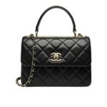 Chanel Flap Bag With Top Handle Bag With Gold Metal Black 25Cm A92236 Y60767 94305