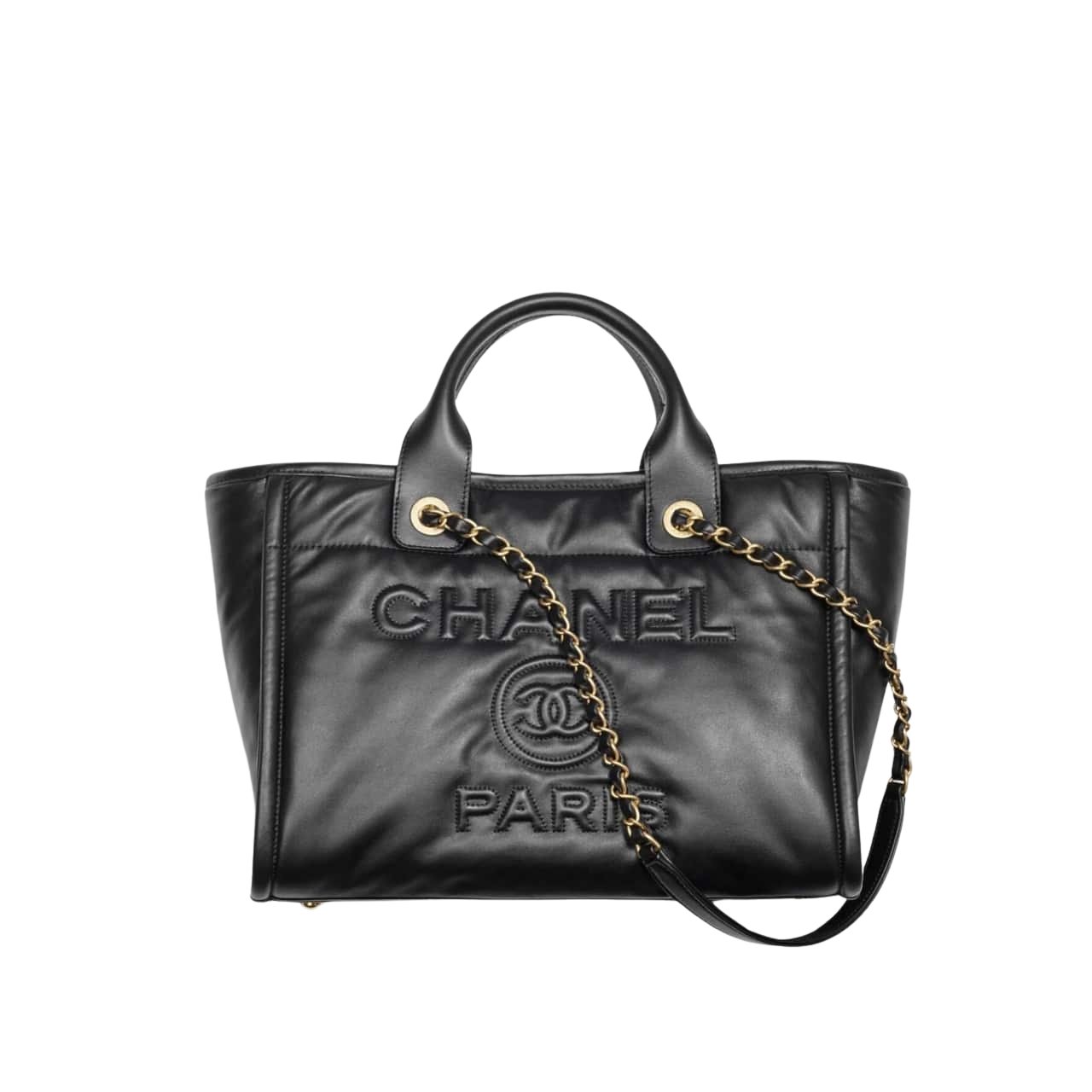 Thumbnail-7-1 Chanel Large Deauville Shopping Bag Black 31Cm - Image 1