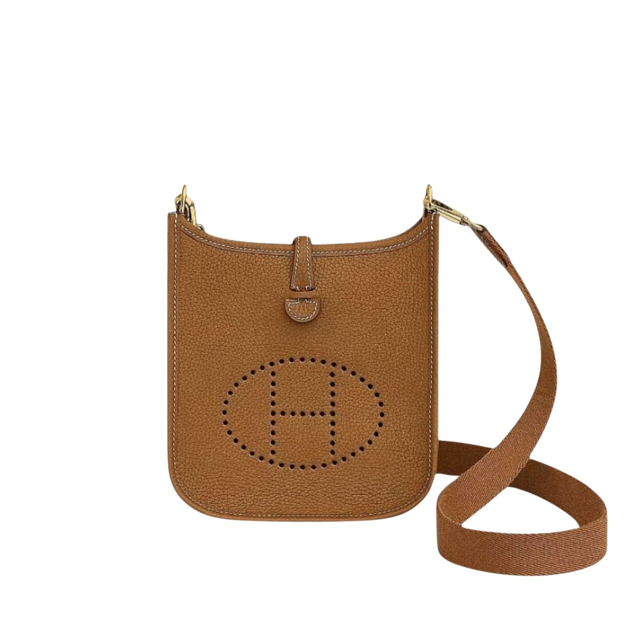 Thumbnail-74 Hermes Mini Evelyne Bag Brown 17cm - Image 1