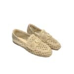 Chanel Leather CC Cap Toe Slip On Loafers White
