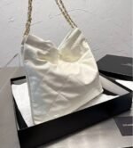 Chanel 22 Small Handbag White 37Cm AS3260 B09859 10601 - Image 8