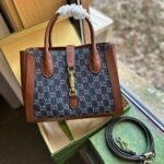 Gucci GG Jackie 1961 Tote Blue Denim 30Cm - Image 2