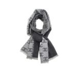 Chanel 24B Full CC Scarf Grey And Black 180Cm