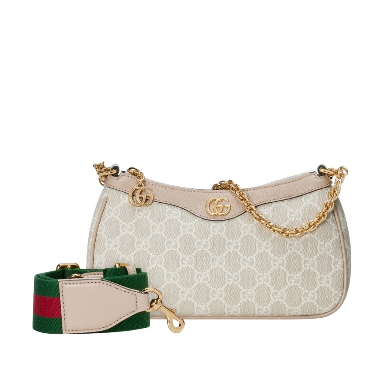 vel-2-2 Gucci Ophidia Small Shoulder Bag Beige And White 25Cm 735132 UULAG 9682 - Image 1