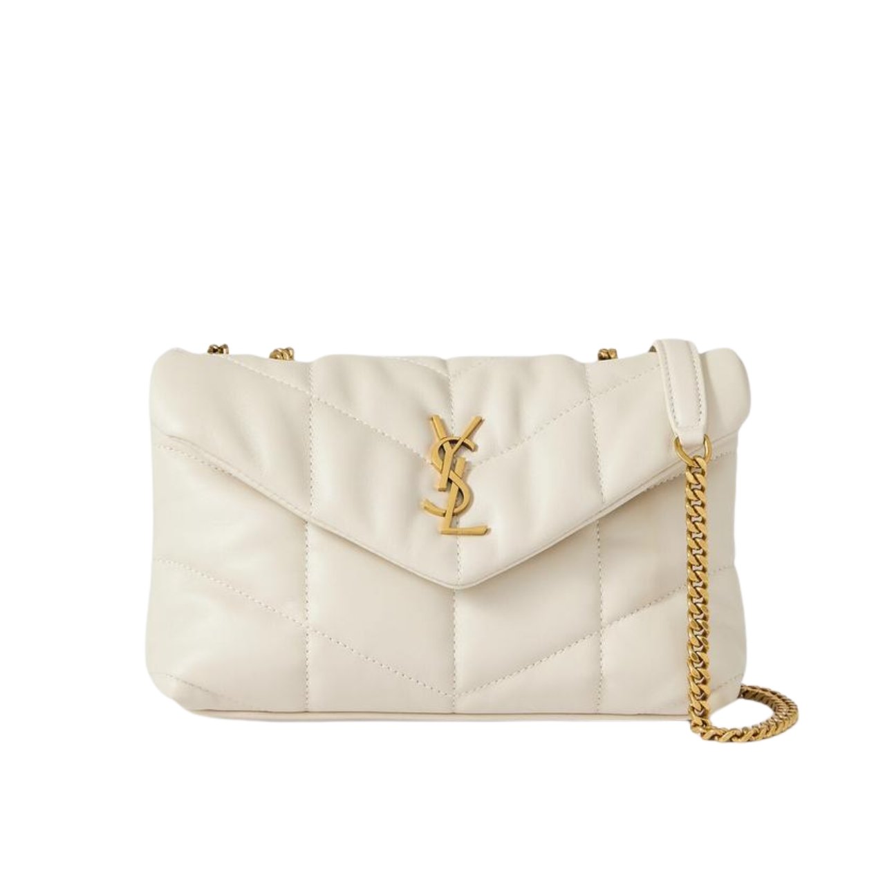 vel-2-7 Saint Laurent Loulou Puffer Small Shoulder Bag Soft Cream 28Cm - Image 1