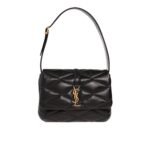 Saint Laurent Le 57 Quilted Leather Shoulder Bag Black 21Cm 698567AAAO01000