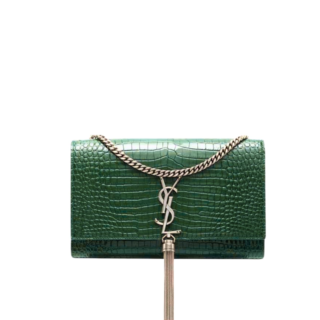 vel-6-3 Saint Laurent Kate Tassel Medium With Silver Hardware Green 22Cm - Image 1