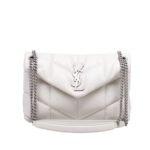 Saint Laurent Loulou Small Chain Bag In Matelassé Y White Silver 29Cm 494699DV7269207
