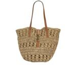 Saint Laurent Panier Raffia Natural Brown 39Cm 688221 GAAAC 2080