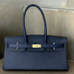 Hermes JPG Shoulder Birkin Togo handbag in Blue with Gold hardware