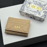 Dior Caro Montaigne Glycine Wallet-Apricot Leather Wallet - Image 2