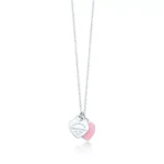 Tiffany Pink Double Heart Tag Pendant
