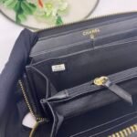 Chanel Boy Zip Around Wallet Quilted Caviar Long-Plain Gold Wallet - Image 6