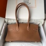Hermes JPG Shoulder Birkin Togo handbag in Brown with Gold hardware - Image 6