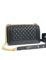Chanel Boy Flap Quilted Calfskin Gold-tone New Medium Black - Image 5