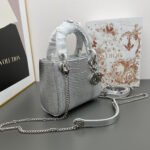 Dior lady bag 17cm lizard bag-Silver - Bag - Image 6