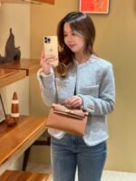 Hermes Kelly Mini 1st Kelly Pochette Generation Epsom Palm Leather-Golden Brown - Image 8